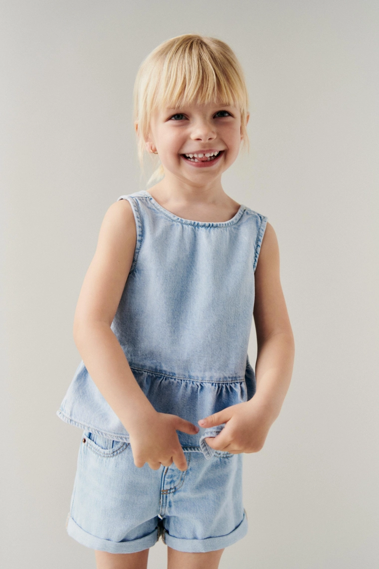 Шорты бермуды из денима mom fit