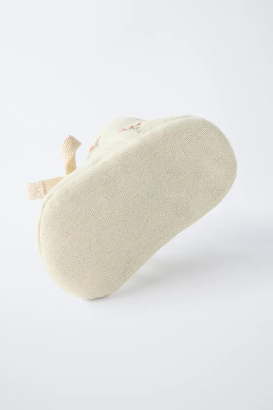 Хлопковые ботиночки с цветочным узором