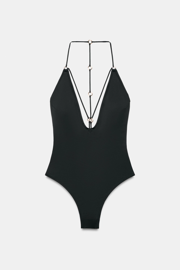 Купальник с бретелями на люверсах