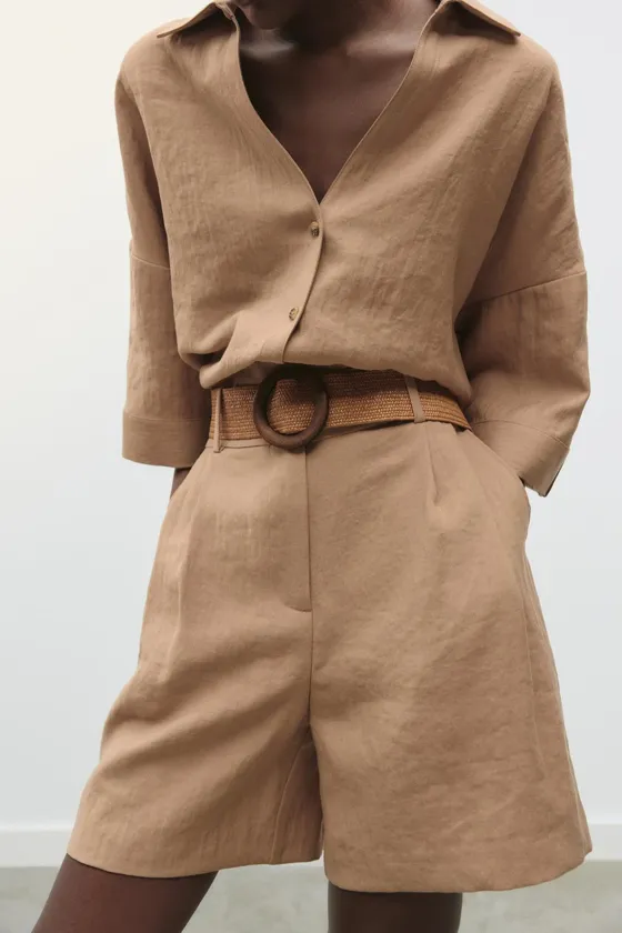 ШОРТЫ С РЕМНЕМ И ЗАЩИПАМИ