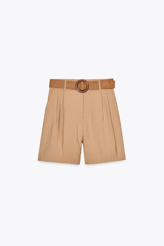 ШОРТЫ С РЕМНЕМ И ЗАЩИПАМИ