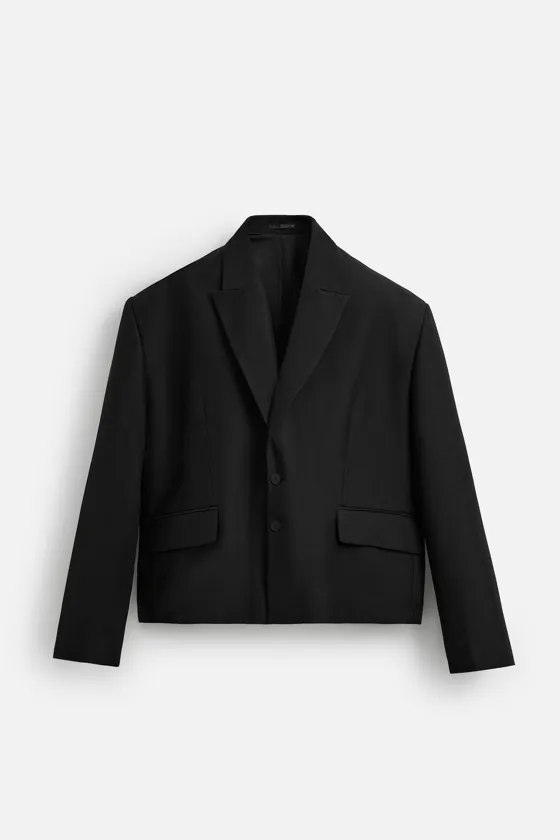 Zara Пиджак геометрического кроя - Цвет черный - black