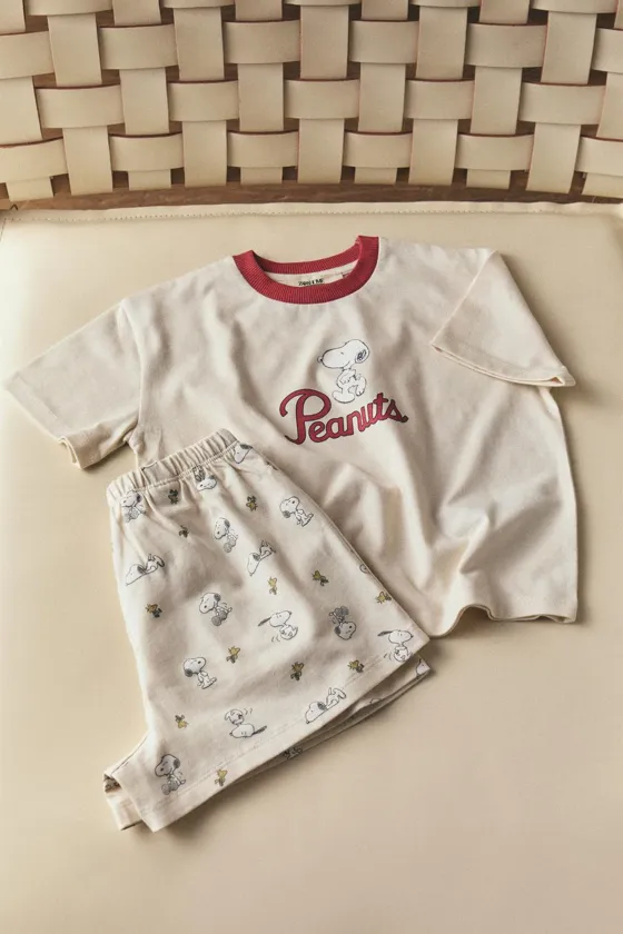 детский короткий комплект пижамы peanuts