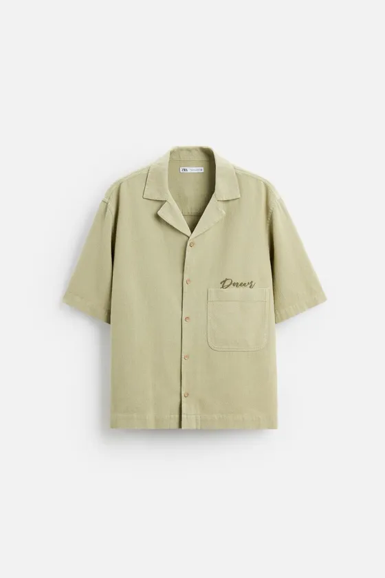 Рубашка с тканью в рельефной вышивке