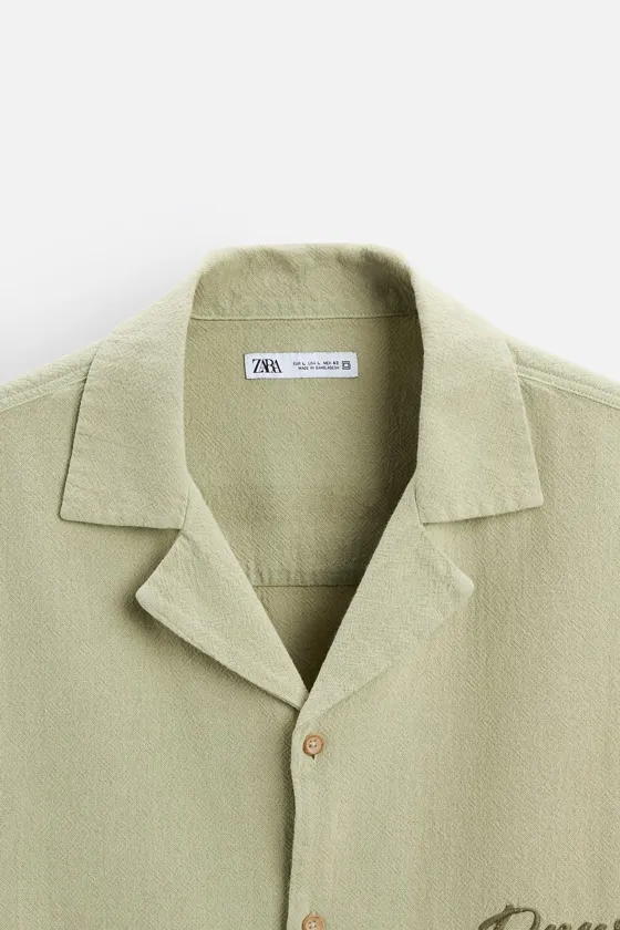 Рубашка с тканью в рельефной вышивке