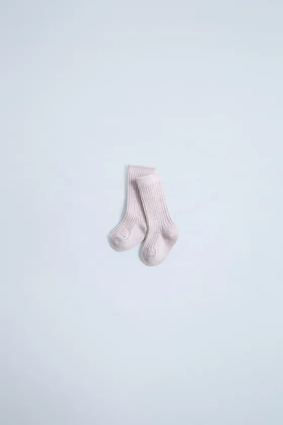 Рубчатые носки из хлопка и шелка