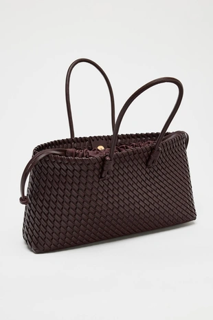 Удлиненная плетеная сумка-шопер