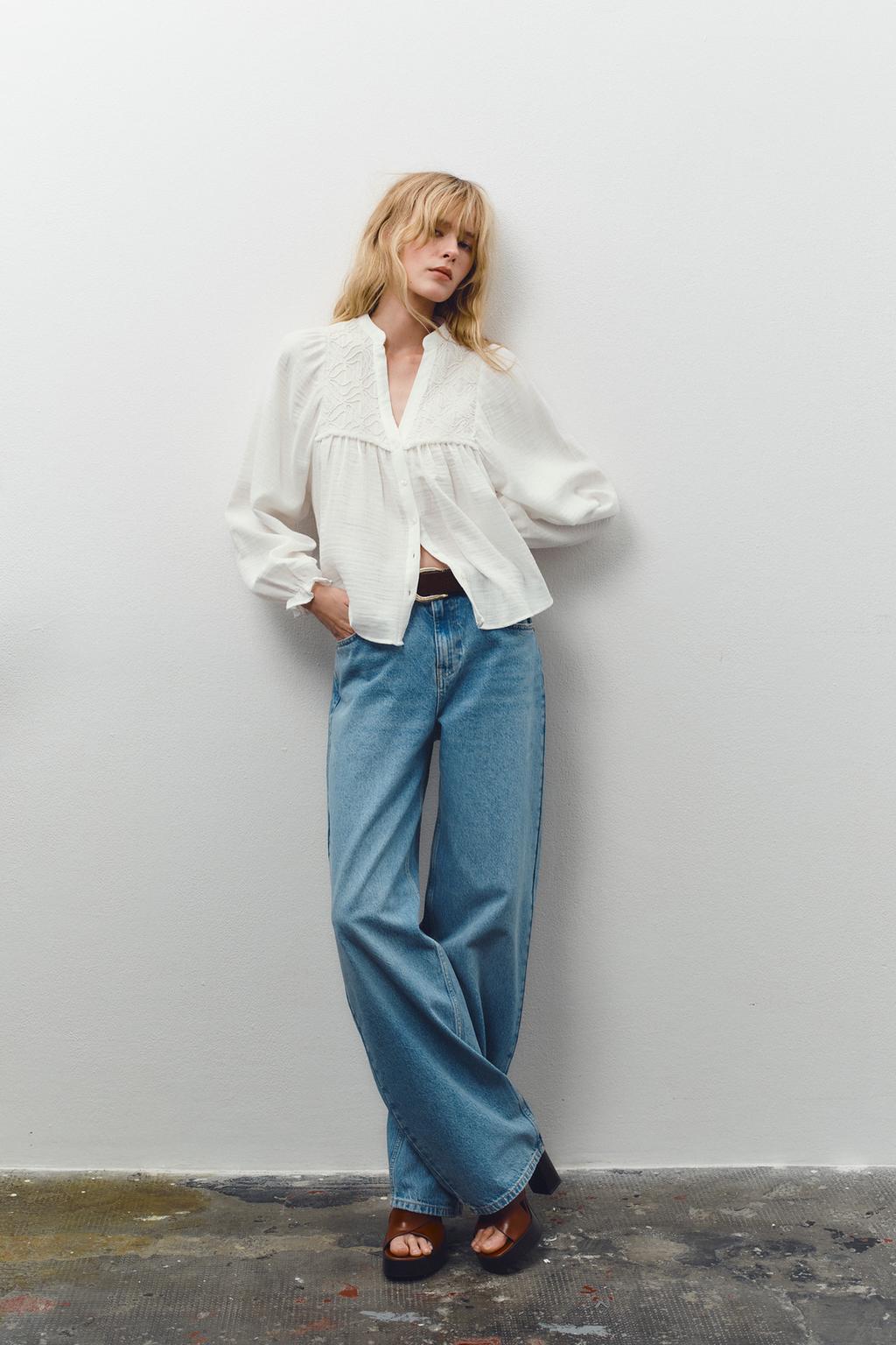 ‼️ヒョンジュン‼️夏セール品‼️ Zara Зауженные джинсы z1975 с высокой посадкой - Цвет голубой