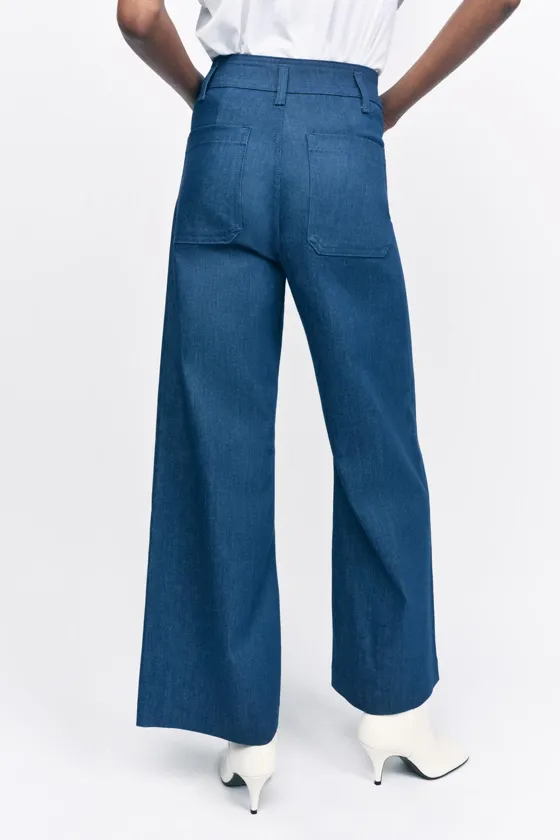 ДЖИНСЫ WIDE LEG С ВЫСОКОЙ ПОСАДКОЙ — ZW COLLECTION