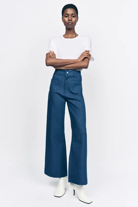 ДЖИНСЫ WIDE LEG С ВЫСОКОЙ ПОСАДКОЙ — ZW COLLECTION