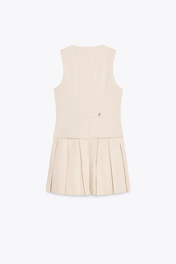 КОРОТКОЕ ПЛАТЬЕ В ПОЛОСКУ СО СКЛАДКАМИ