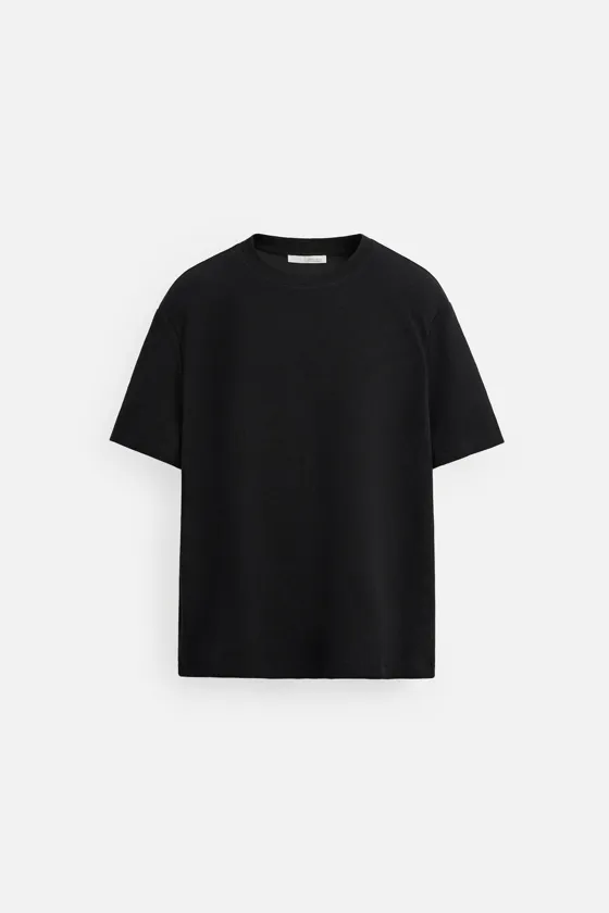 Zara Футболка из плотной ткани пике - Цвет морской синий - navy