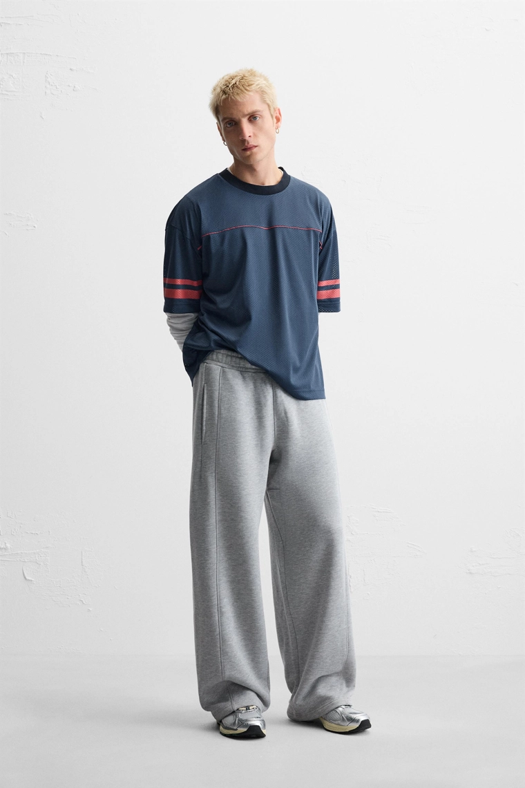 Футболка с открытой текстурой varsity