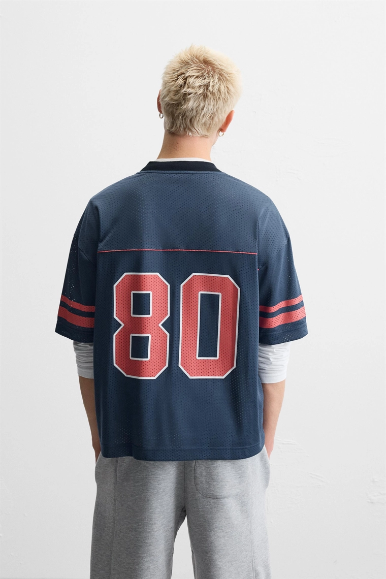 Футболка с открытой текстурой varsity