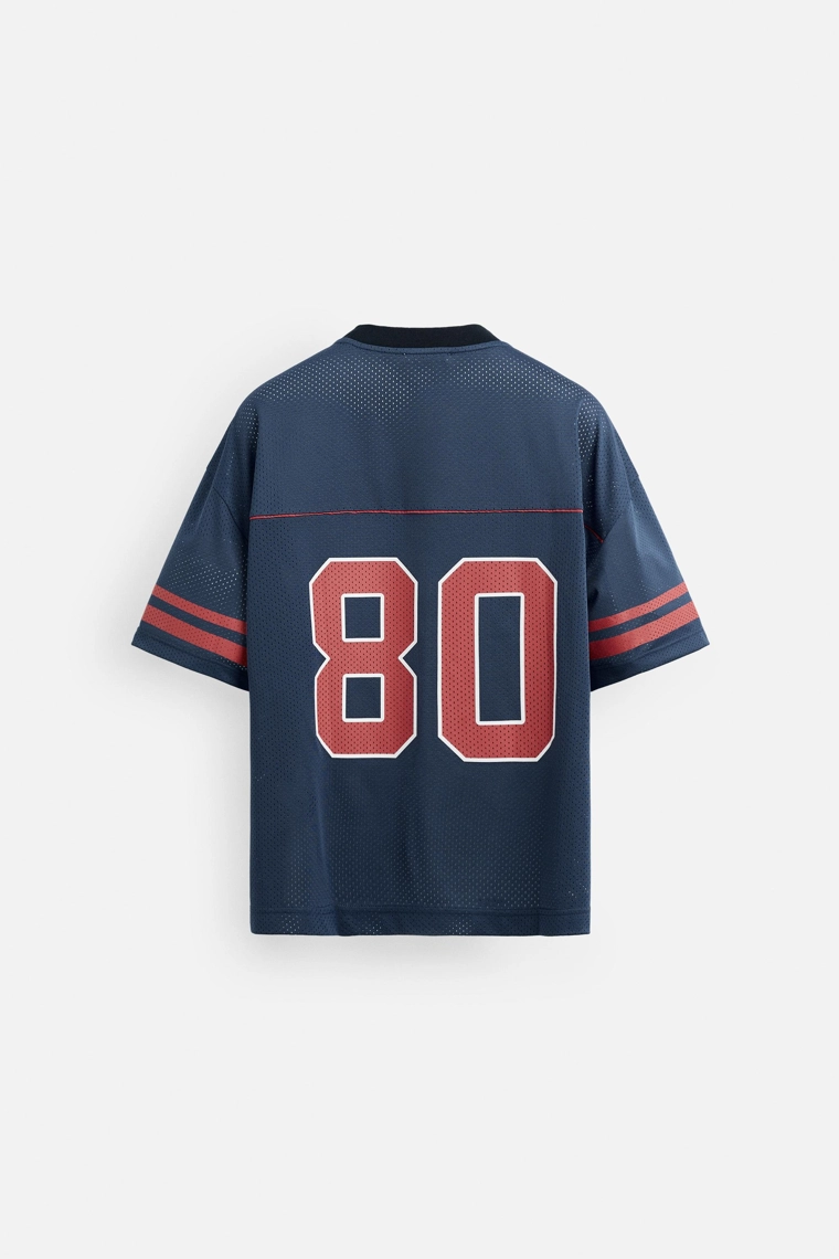 Футболка с открытой текстурой varsity