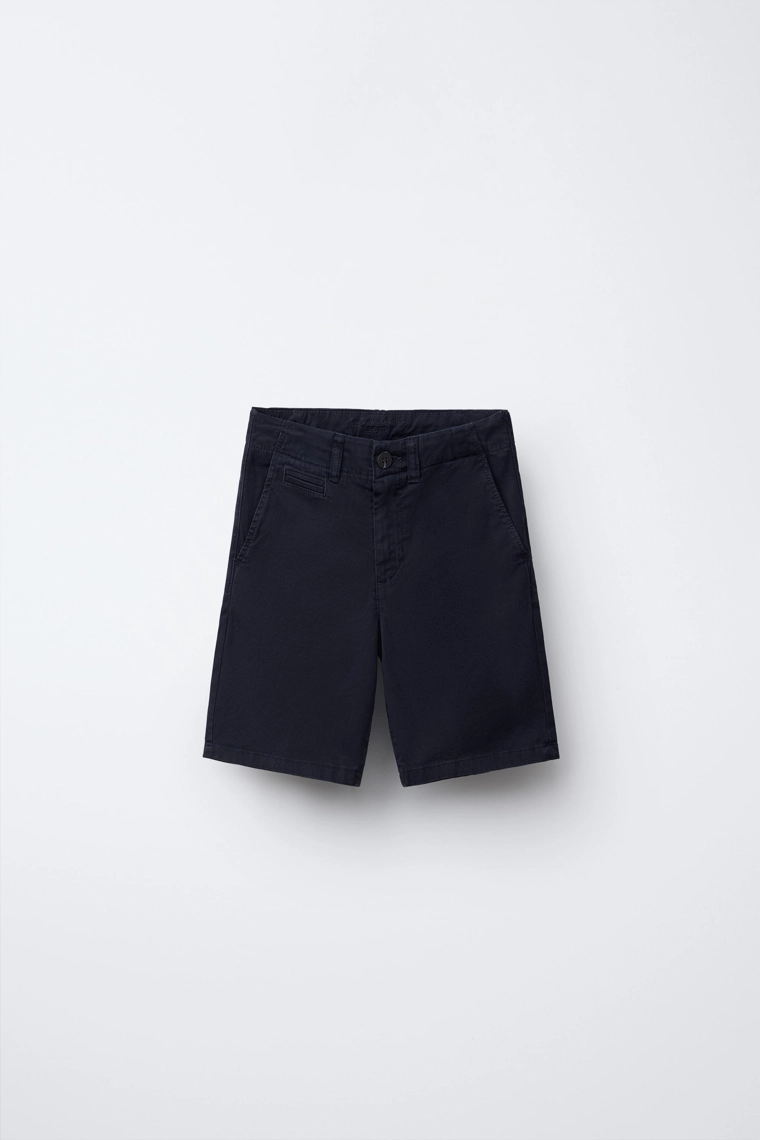 Шорты бермуды с завышенной посадкой basic slim fit