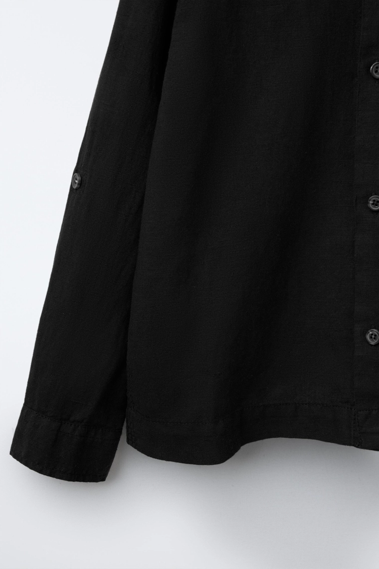 Рубашка из 100% льна с регулируемыми рукавами