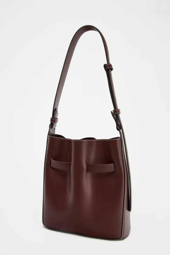 СУМКА-МЕШОК С ДЕКОРАТИВНОЙ СТРОЧКОЙ И УЗЛОМ