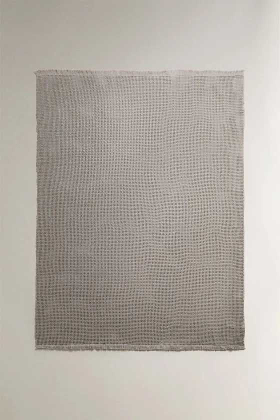 Плед вафельной вязки