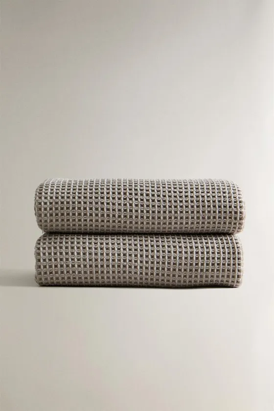 Плед вафельной вязки