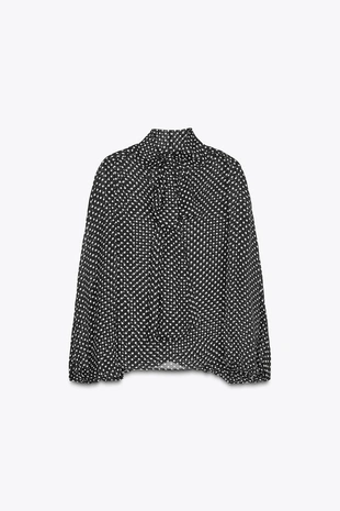 Блуза-накидка с бантом — коллекция Zara «ZW»- Заказать в России