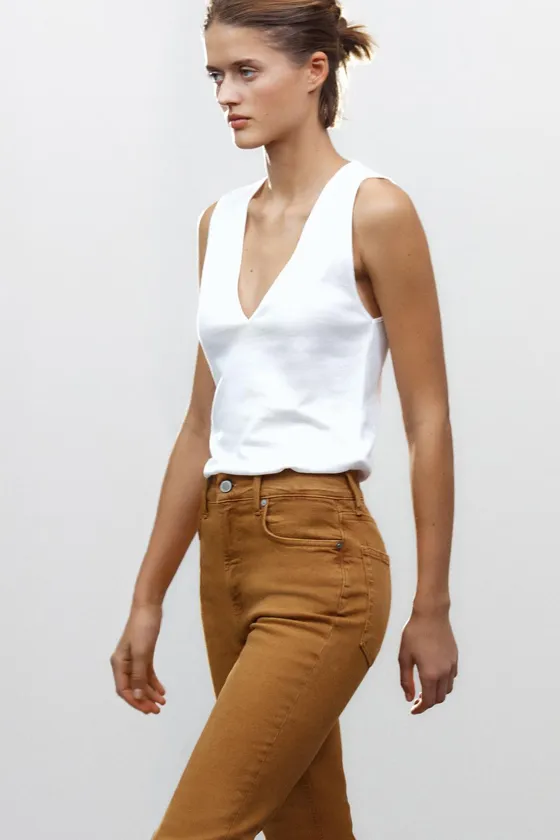 ДЖИНСЫ BOOTCUT CROPPED С ВЫСОКОЙ ПОСАДКОЙ — ZW COLLECTION
