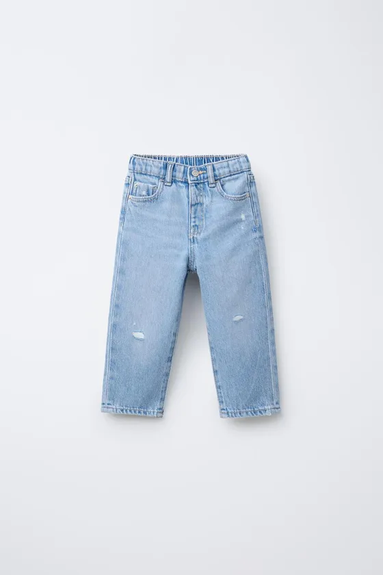 ДЖИНСЫ MOM FIT С РАЗРЕЗАМИ