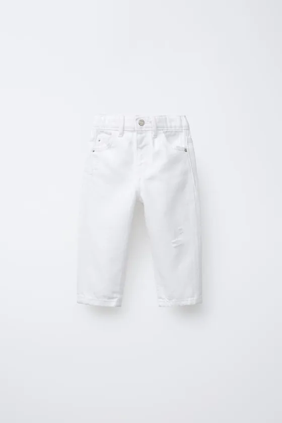 ДЖИНСЫ MOM FIT С РАЗРЕЗАМИ