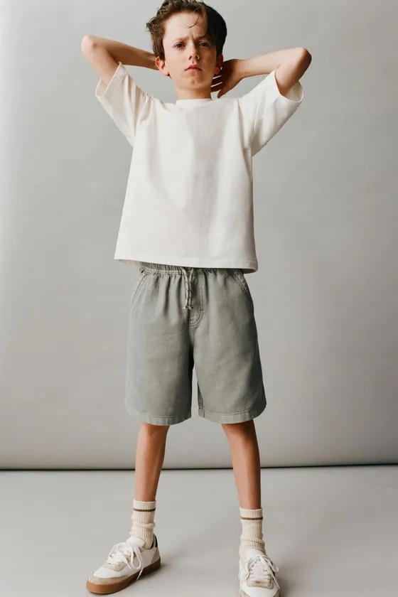 ШОРТЫ LOOSE-FITTING ИЗ ТВИЛА