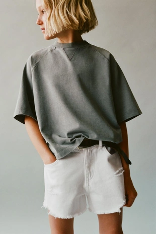 Джинсовые шорты с разрезами- Заказать в России