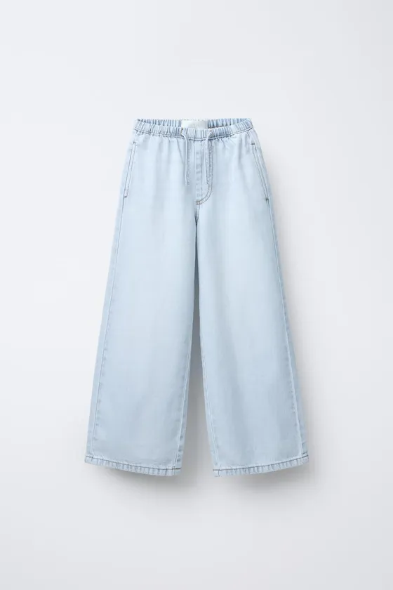 ДЖИНСЫ WIDE LEG C ТОНКИМ ПОЯСОМ