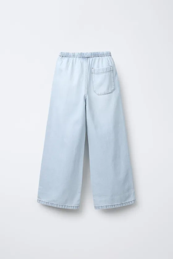 ДЖИНСЫ WIDE LEG C ТОНКИМ ПОЯСОМ