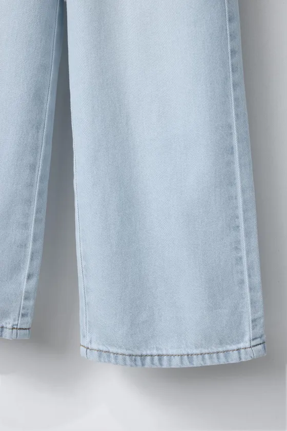 ДЖИНСЫ WIDE LEG C ТОНКИМ ПОЯСОМ
