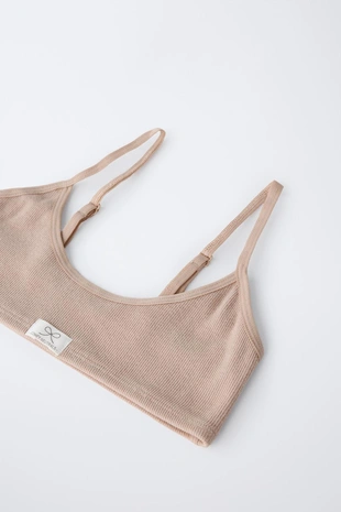 Набор из трех ребристых топов с лейблом для девочек 6-14 лет- Заказать в России