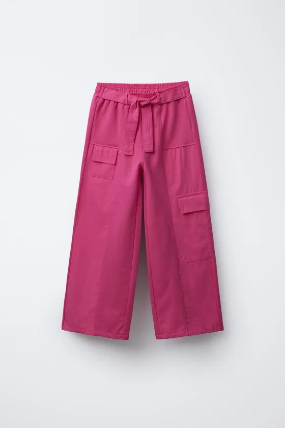 БРЮКИ WIDE LEG С КАРМАНАМИ
