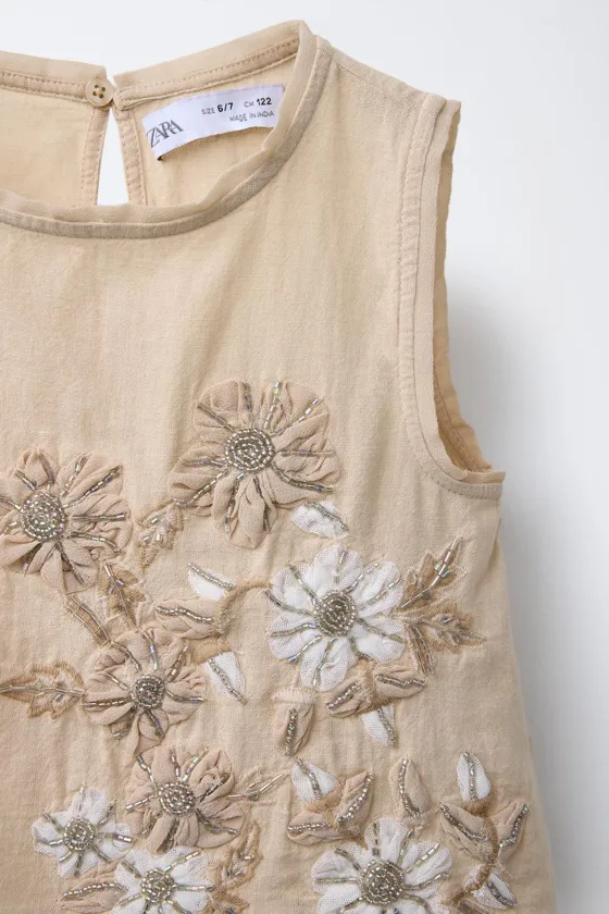 ТОП ИЗ СМЕСОВОГО ЛЬНА С ЦВЕТОЧНОЙ ВЫШИВКОЙ