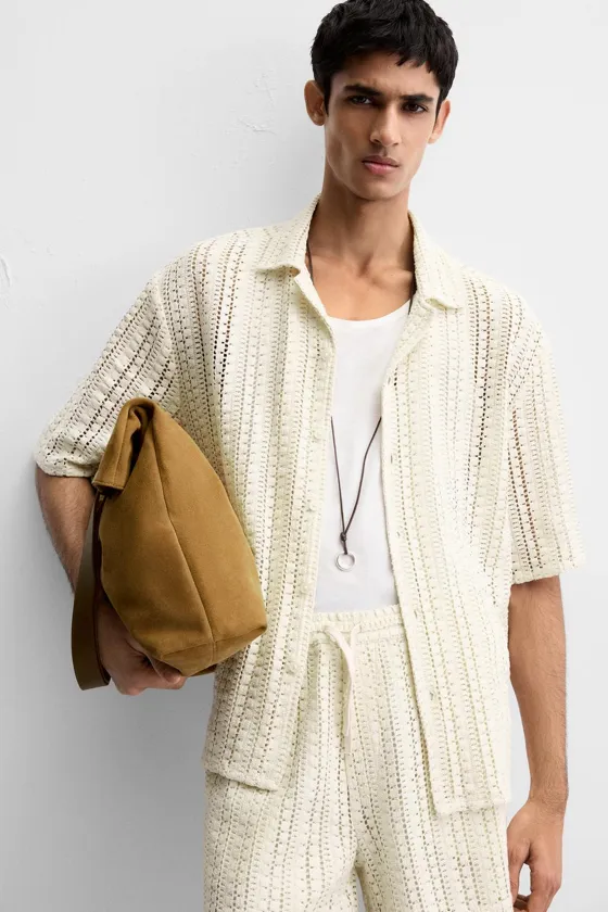 Рубашка с кружевным узором