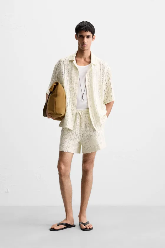 Рубашка с кружевным узором