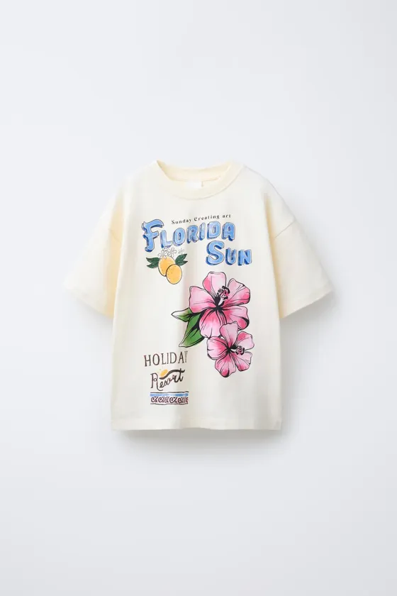 ФУТБОЛКА С ЦВЕТОЧНЫМ ПРИНТОМ