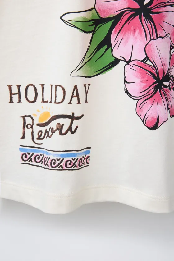 ФУТБОЛКА С ЦВЕТОЧНЫМ ПРИНТОМ