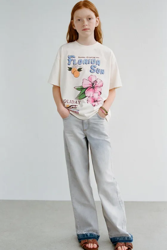 ФУТБОЛКА С ЦВЕТОЧНЫМ ПРИНТОМ