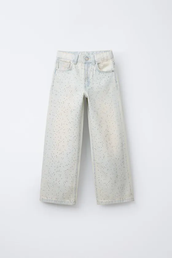 ДЖИНСЫ WIDE LEG СО СТРАЗАМИ