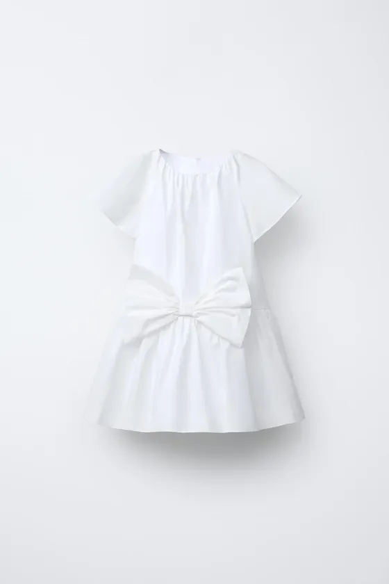 ПЛАТЬЕ ИЗ ПОПЛИНА С БАНТОМ