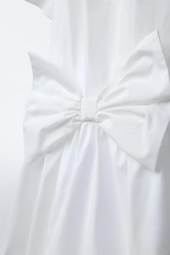 ПЛАТЬЕ ИЗ ПОПЛИНА С БАНТОМ