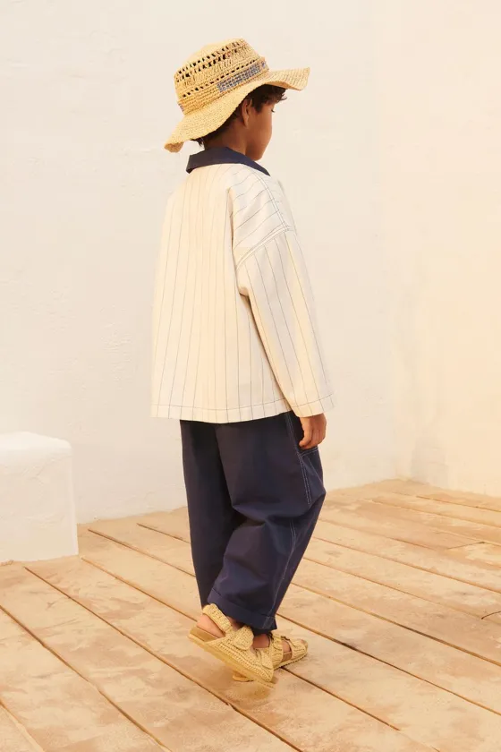 Брюки темно-синие с контрастной строчкой на подгибе limited edition