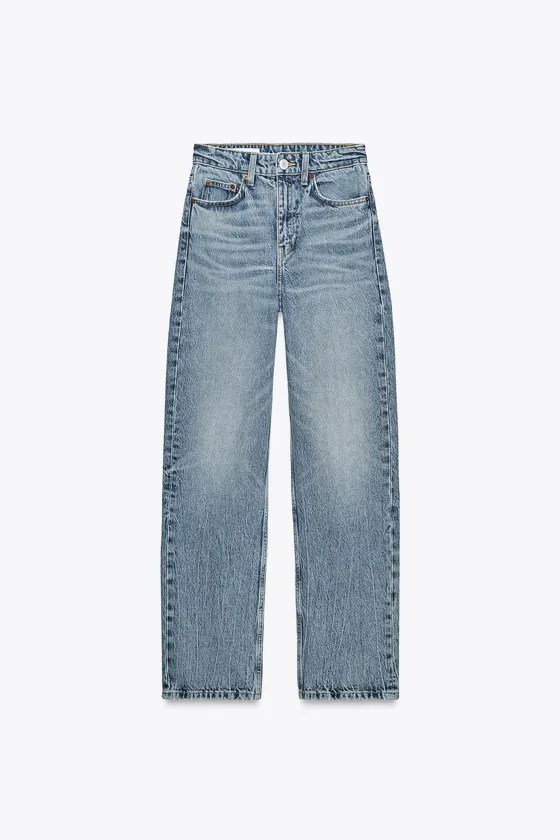 Zara Джинсы trf mom fit high waist - Цвет серо-синий - blue