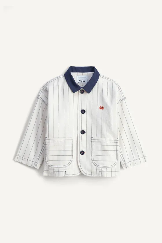 Куртка в полоску с контрастным воротником limited edition