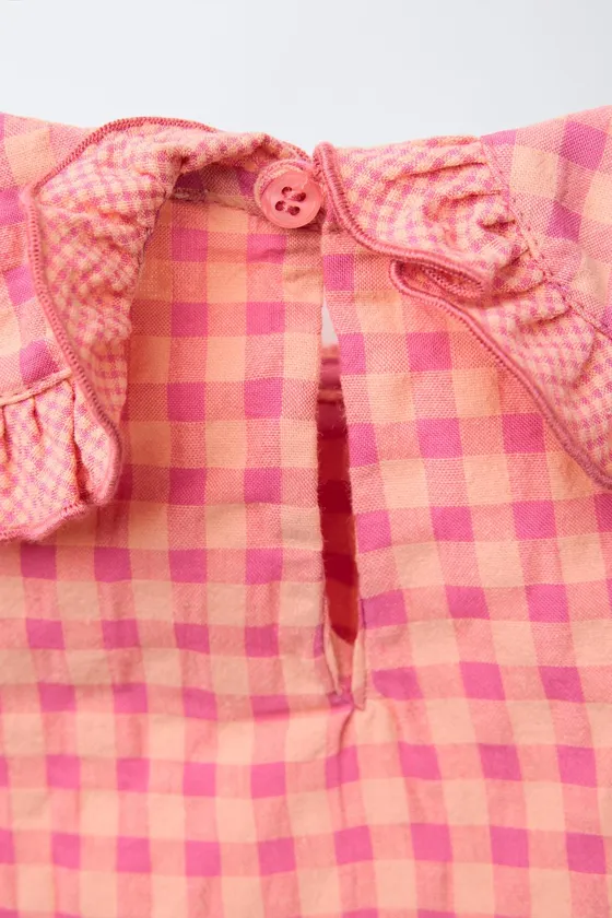 БЛУЗА В КЛЕТКУ С ВЫШИВКОЙ