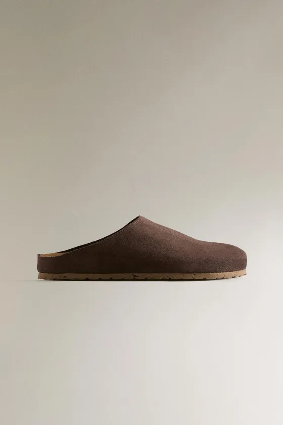 Классические кожаные сабо zara