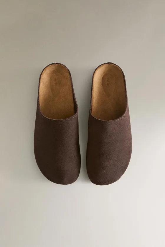 Классические кожаные сабо zara